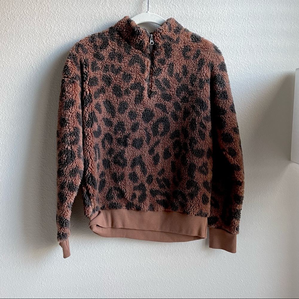 Target Leopard print quarter zip